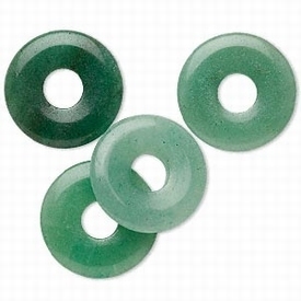 Groen aventurine, donut, 25mm. Verkocht per stuk