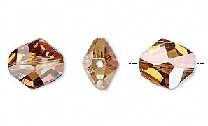 Swarovski kristal, Cosmic Freeform kraal, 12x11mm, copper