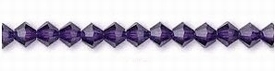 Swarovski kristal, Xilion bicones, 4mm, purple velvet