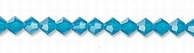 Swarovski kristal, Xilion bicone, 4mm, Carribean blue opal