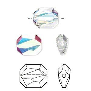 Swarovski kristal, graphic kraal, 12x10mm, crystal AB