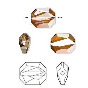 Swarovski kristal, graphic kraal, 12x10mm, copper