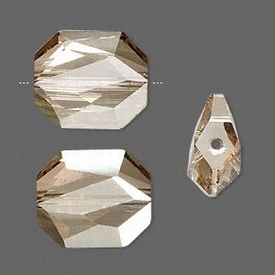 Swarovski kristal, graphic kraal, 18x15mm, crystal golden shadow