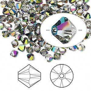 Swarovski kristal, Xilion bicone, 4mm, medium vitrail