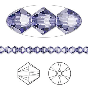 Swarovski kristal, Xilion bicone, 4mm, tanzanite