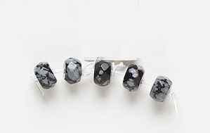 Sneeuwvlok obsidiaan, gefacetteerde rondelle kralen, 8x5mm. Verkocht per snoertje van 5 kralen