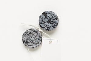 Sneeuwvlok obsidiaan, gesneden rozenkralen, 18x6mm. Verkocht per 2 stuks