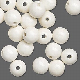 Porcelein, witte ronde kralen, 12mm