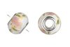 Porceleinen kraal, 14x9mm, zilverplated hart, gat 4-4,5mm, wit met roze/lichtgroene/gele bloemen
