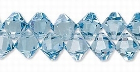 Swarovski kristal, hangende bicone, 8mm, aquamarine