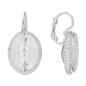 Zilverplated oorbellen, speciaal gemaakt voor de Swarovski ovale fancy stenen 4120 van 18x13mm