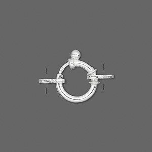 Sterling zilveren nautisch slot, rond 12mm met 2 achtvormige componenten (ringen)