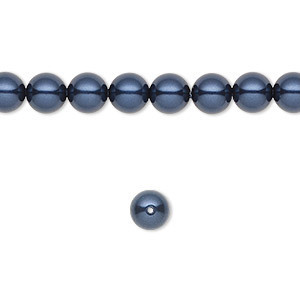 Swarovski kristal, ronde parels, 6mm, night blue. Per 20 stuks