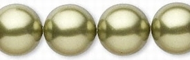 Swarovski kristal, ronde parels, 12mm, light green. Per 4 stuks