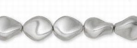 Swarovski kristal, curve parels, 9x8mm, light grey