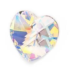 Swarovski kristal, hanger hart, 14x14mm, clear AB. Verkocht per stuk