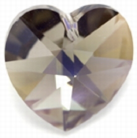 Swarovski kristal, hanger hart, 18x18mm, black diamond AB