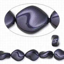 Swarovski kristal, curve parels, 9x8mm, dark purple