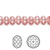 Swarovski kristal, rondelle kralen, 8x6mm, rose peach. Verkocht per 4 stuks