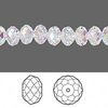 Swarovski kristal, rondelle kralen, 8x6mm, crystal AB. Verkocht per 4 stuks.