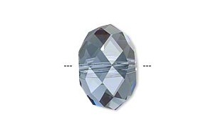 Swarovski kristal, rondelle kraal, 18x12mm, rijggat 3,5mm, denim blue. Verkocht per stuk