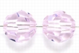 Swarovski kristal, ronde kralen, 6mm, rosaline. Verkocht per 6 stuks