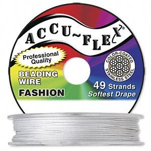 Accu-Flex®, pearl, helder gecoat, 49-draads, dikte 0,61mm. Verkocht per rol van 9,1 meter