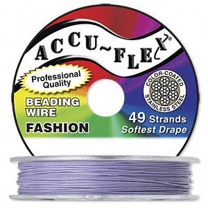 Accu-Flex®, 49-draads RVS, helder gecoat lavendel, dikte 0,61mm. Verkocht per rol van 9,1meter.