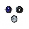 Dichroic glas, kralen rondelle 10x9mm, zwart/zilver/paarsblauw. Verkocht per 2 stuks