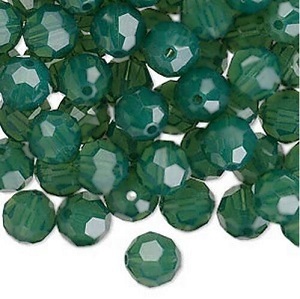 Swarovski kristal, rond 4mm. palace green opal. Verpakt per 12 stuks (restant)