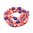 Poly-klei kralen, hartjes in multikleur, ca. 10x10x5mm. Verkocht per 2 snoeren van ca. 38cm