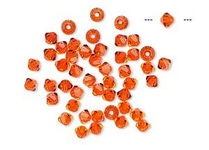 Swarovski kristal, Xilion bicones, 3mm, red topaz, 120 stuks