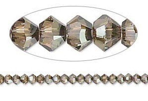 Swarovski kristal, Xilion bicones, 3mm, crystal bronze shade
