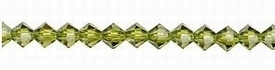 Swarovski kristal, Xilion bicone, 4mm, olivine. Per 48 stusk