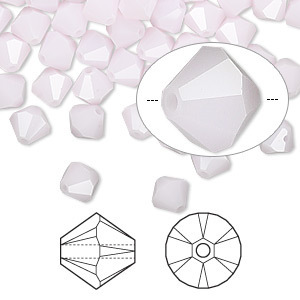 Swarovski kristal, Xilion bicone, 4mm, rose alabaster, 48 stuks