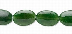 Nephrite jade, ovale kralen, 14x10mm