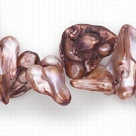 Zoetwaterparels, baroque, dusty rose, ca. 24x16mm