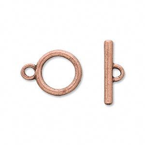 Antiek koperplated knevelslot, ring is ca. 2cm. Per stuk